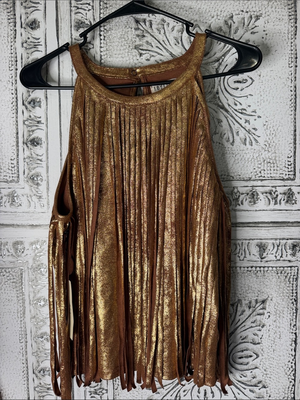 Idyllwind Brown Foiled Fringe Tank
